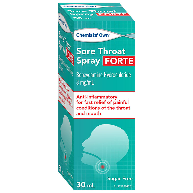 Chemists’ Own Sore Throat Spray Forte 30ml (Similar to Difflam) - Cutprice Online