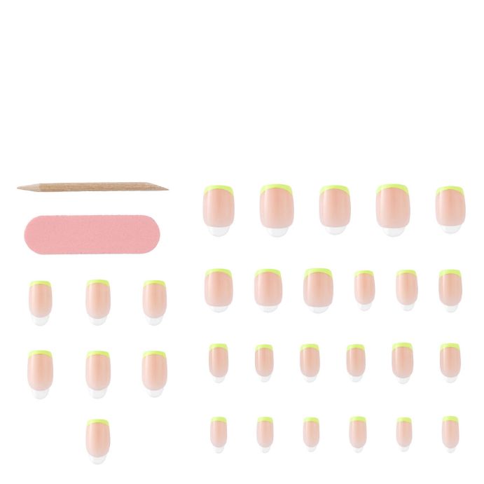 Glam by Manicare Glam Ready Pre-Glued Nails - La Petite French 30 Pack