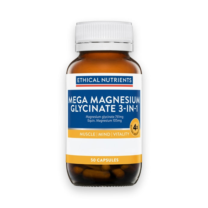 Ethical Nutrients Mega Magnesium Glycinate 3-in-1 50 Capsules