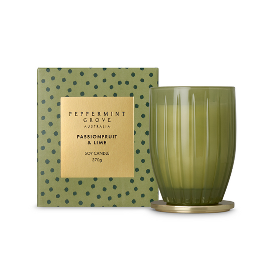 PEPPERMINT GROVE Passionfruit & Lime Limited Edition Scented Soy Candle 370g