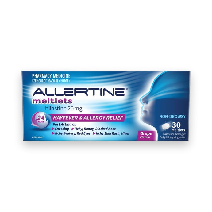 Allertine 20mg Meltlets Grape 30 Tablets