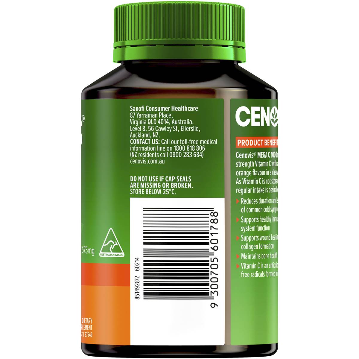 Cenovis Mega C 1000mg - Vitamin C - 60 Tablets - Cutprice Online