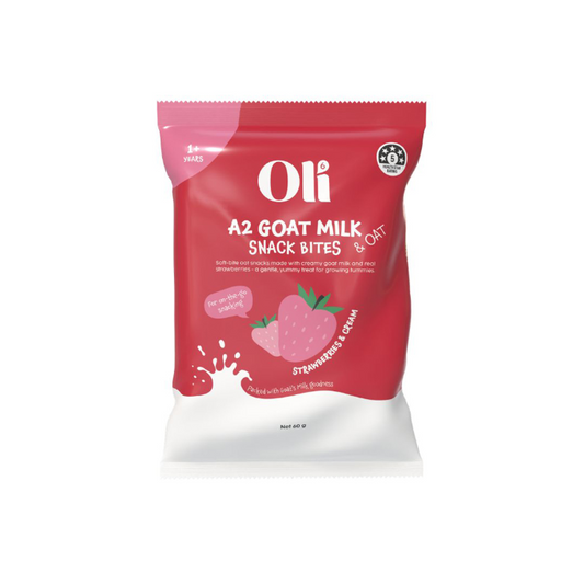 Oli6 Goat Milk & Oat Snack Bites Strawberry & Cream 60g