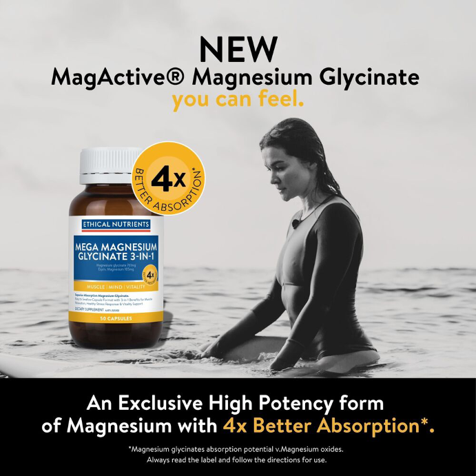 Ethical Nutrients Mega Magnesium Glycinate 3-in-1 100 Capsules