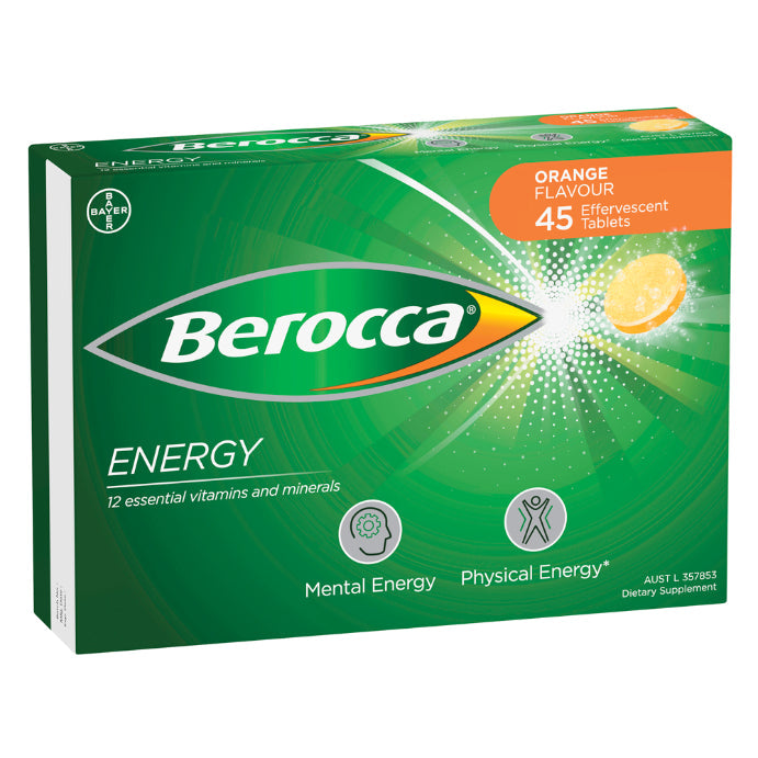 Berocca Energy Orange Flavour 45 Effervescent Tablets - Cutprice Online