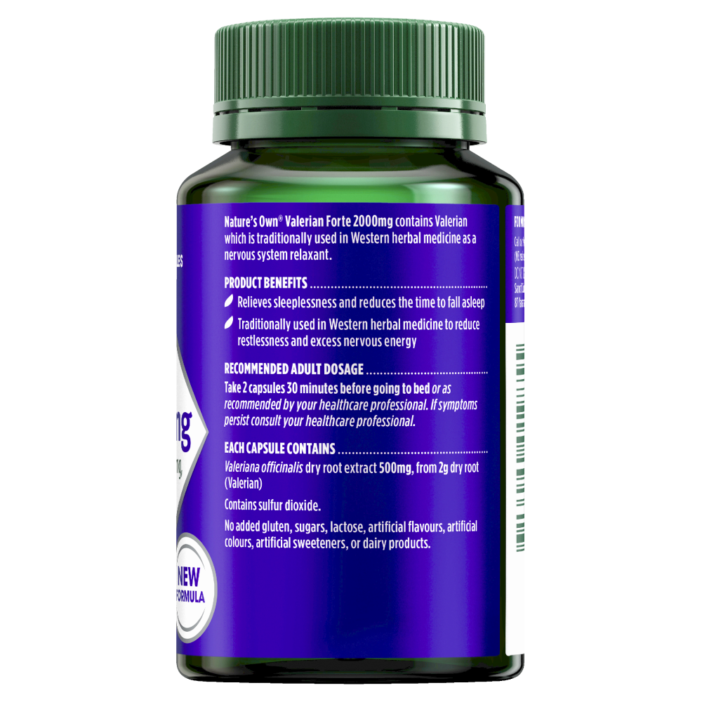 Nature's Own Valerian Forte 2000mg 60 Capsules - Cutprice Online