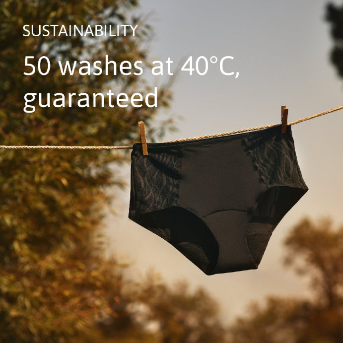 Tena Washable Absorbent Underwear Classic Black 12-14 1 Pack