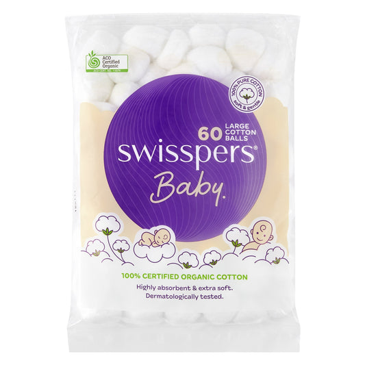 Swisspers Baby Organic Cotton Large Balls 60 - Cutprice Online