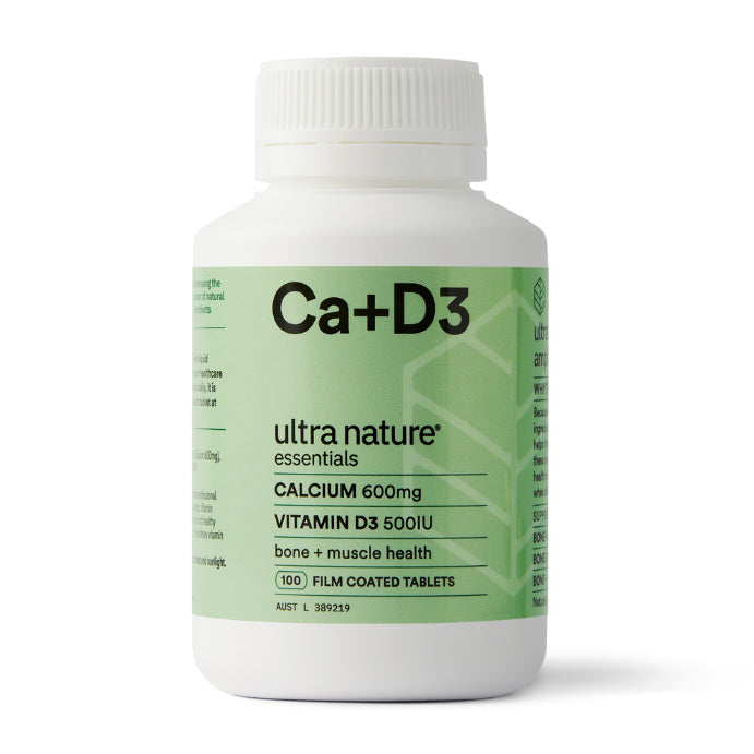 Ultra Nature Essentials Calcium + Vitamin D3 100 Tablets - Cutprice Online