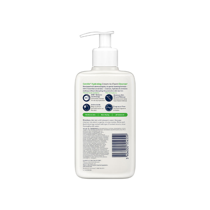 CeraVe Hydrating Cream-to-Foam Cleanser 236mL