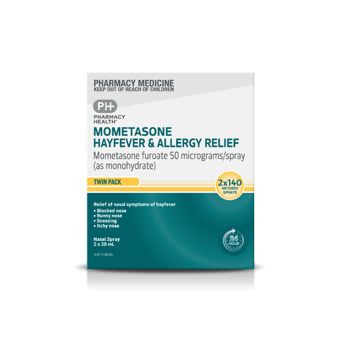 Pharmacy Health Mometsone Allergy Relief Spray 140 Twin 2 Pack Generic for Nasonex