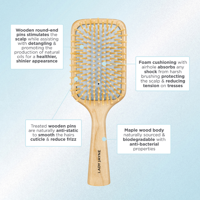 Lady Jayne Paddle Brush (Wooden)