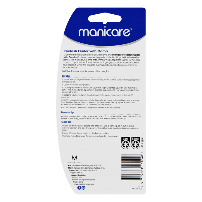 Manicare Eyelash Curler W Comb