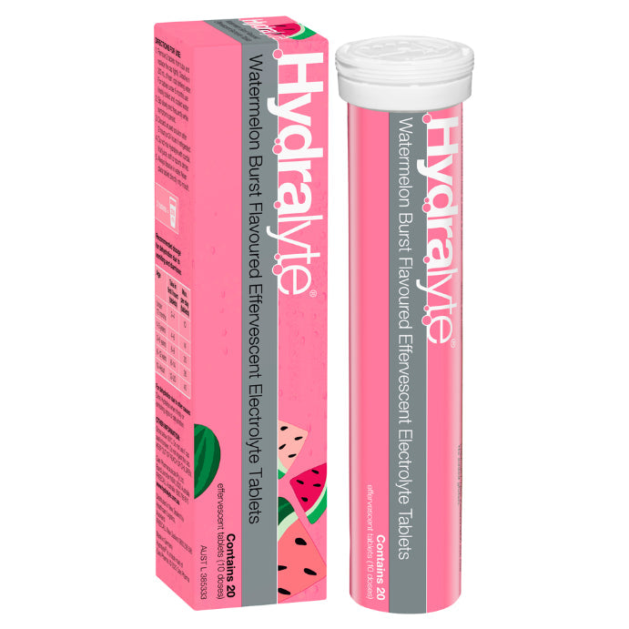Hydralyte Electrolyte Effervescent Watermelon Burst Flavoured 20 Tablets - Cutprice Online