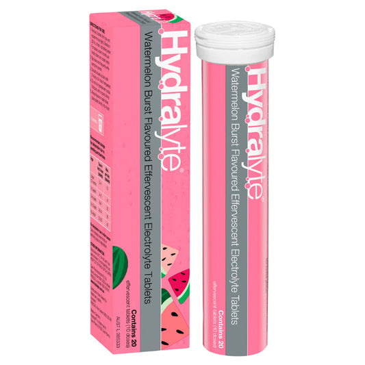 Hydralyte Electrolyte Effervescent Watermelon Burst Flavoured 20 Tablets - Cutprice Online