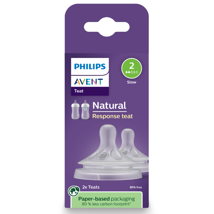 Avent Natural Teat Newborn Flow 0m+ Plus 2 Pack