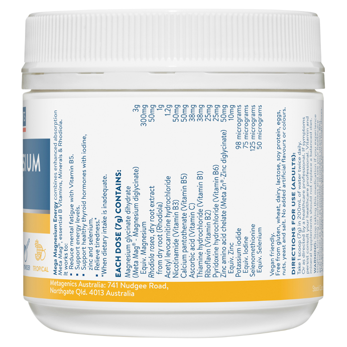Ethical Nutrients Mega Magnesium Energy Tropical 140g