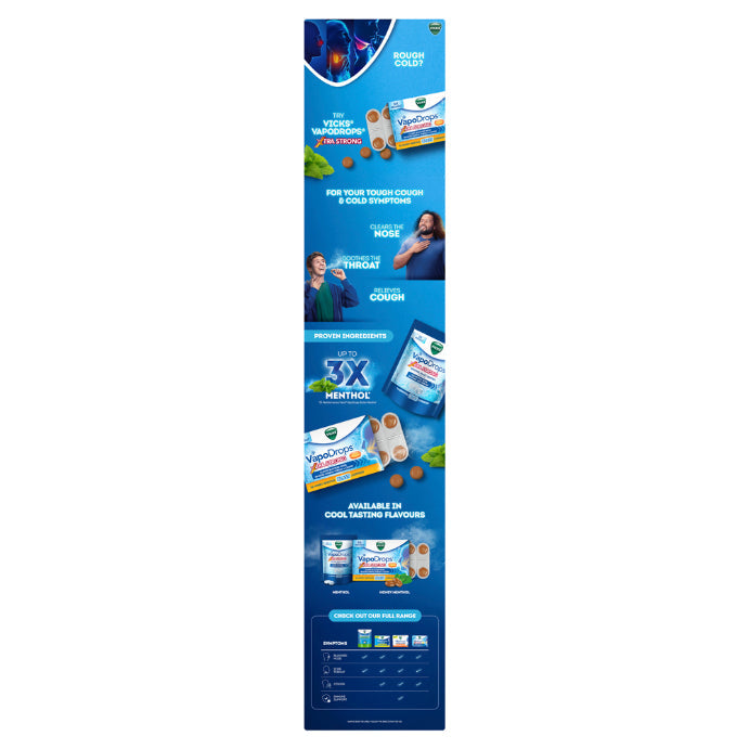 Vicks Vapodrops Xtra Strong Honey Menthol 36 Lozenges