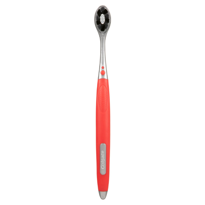 Colgate Optic White Pro Series Toothbrush With Soft Charcoal Spiral Bristles 2 Pack