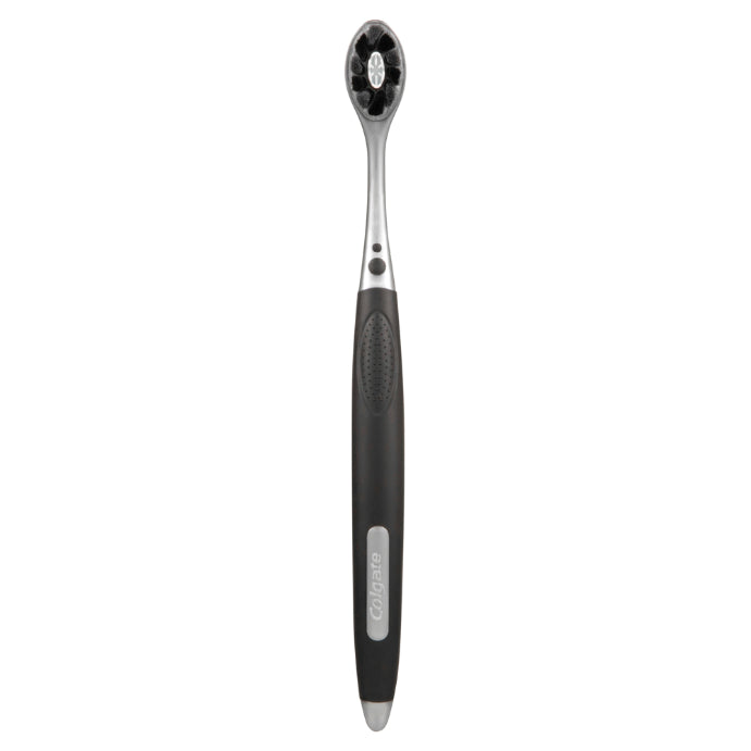 Colgate Optic White Pro Series Toothbrush With Soft Charcoal Spiral Bristles 2 Pack