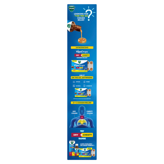 Vicks Vapodrops Dry + Chesty Cough Relief 24 Lozenges