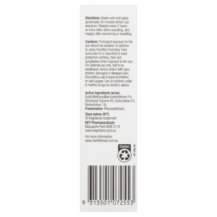 Hamilton Everyday Face Lotion Spf 50+ 75g