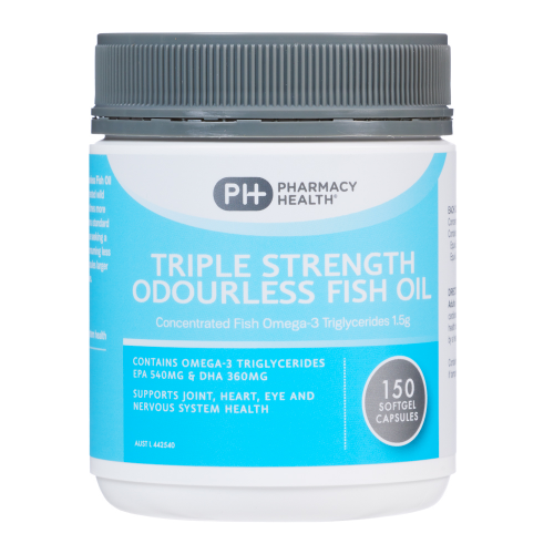 Pharmacy Health ODOURLESS FISH OIL Triple strength 150 CAP - Cutprice Online