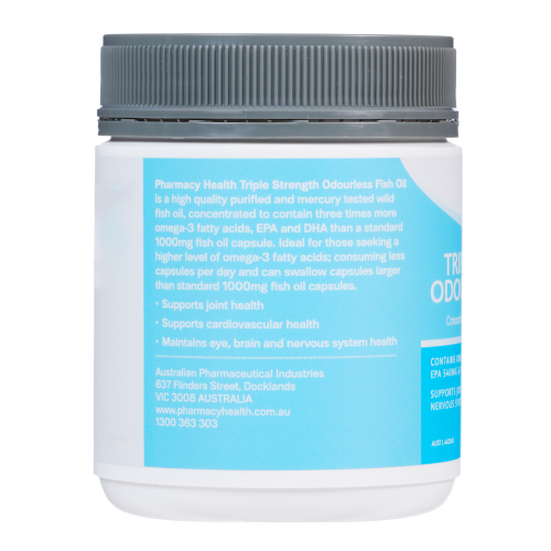 Pharmacy Health ODOURLESS FISH OIL Triple strength 150 CAP - Cutprice Online