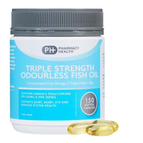Pharmacy Health ODOURLESS FISH OIL Triple strength 150 CAP - Cutprice Online
