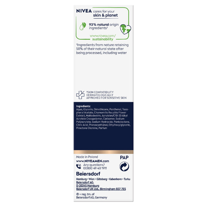 Nivea Men Sensitive Skin & Stubble Gel Moisturiser 50ml