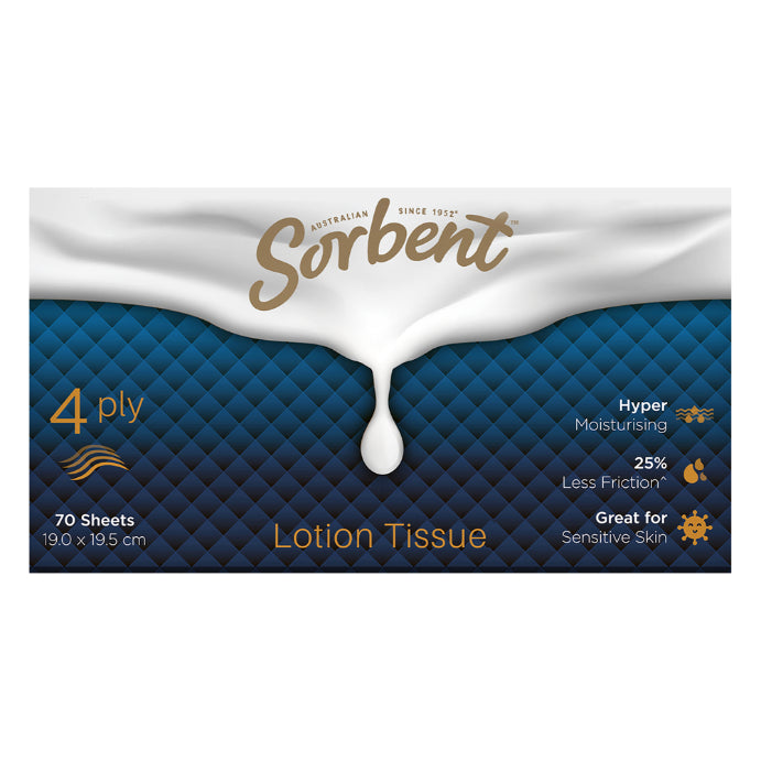 Sorbent Facial Tissue Lotion 4Ply 70 Pack