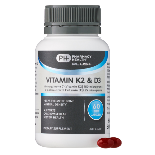 Pharmacy Health Plus Vitamin K2 & D3 60 Capsules