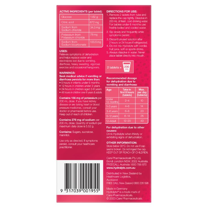 Hydralyte Eff Strawberry Kiwi 40tab