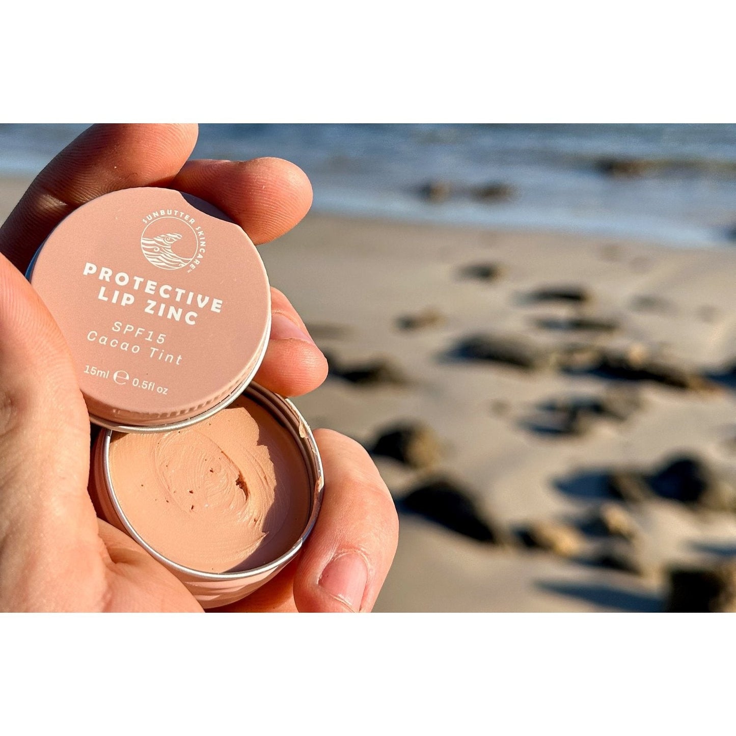 SunButter Skincare Protective Lip Zinc Cacao Tint SPF 15 15ml - Cutprice Online