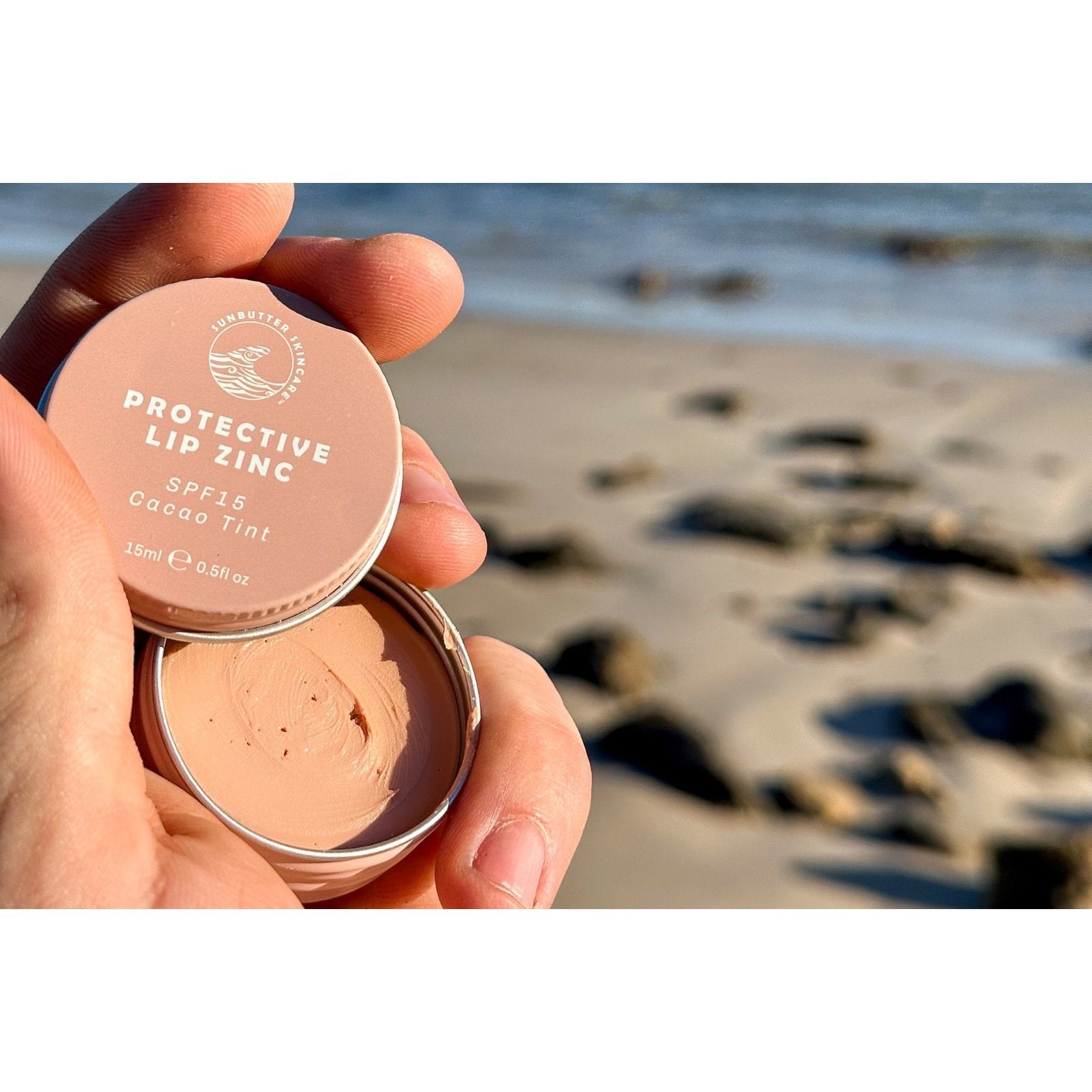 SunButter Skincare Protective Lip Zinc Cacao Tint SPF 15 15ml - Cutprice Online