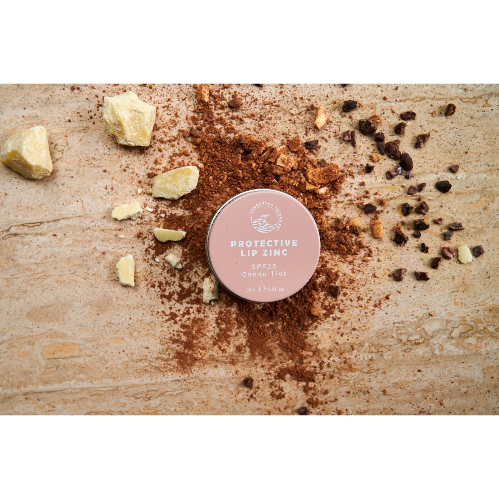 SunButter Skincare Protective Lip Zinc Cacao Tint SPF 15 15ml - Cutprice Online