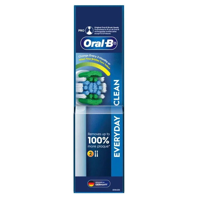 Oral B Everyday Clean Replacement Electric Toothbrush Heads 2 Pack - Cutprice Online