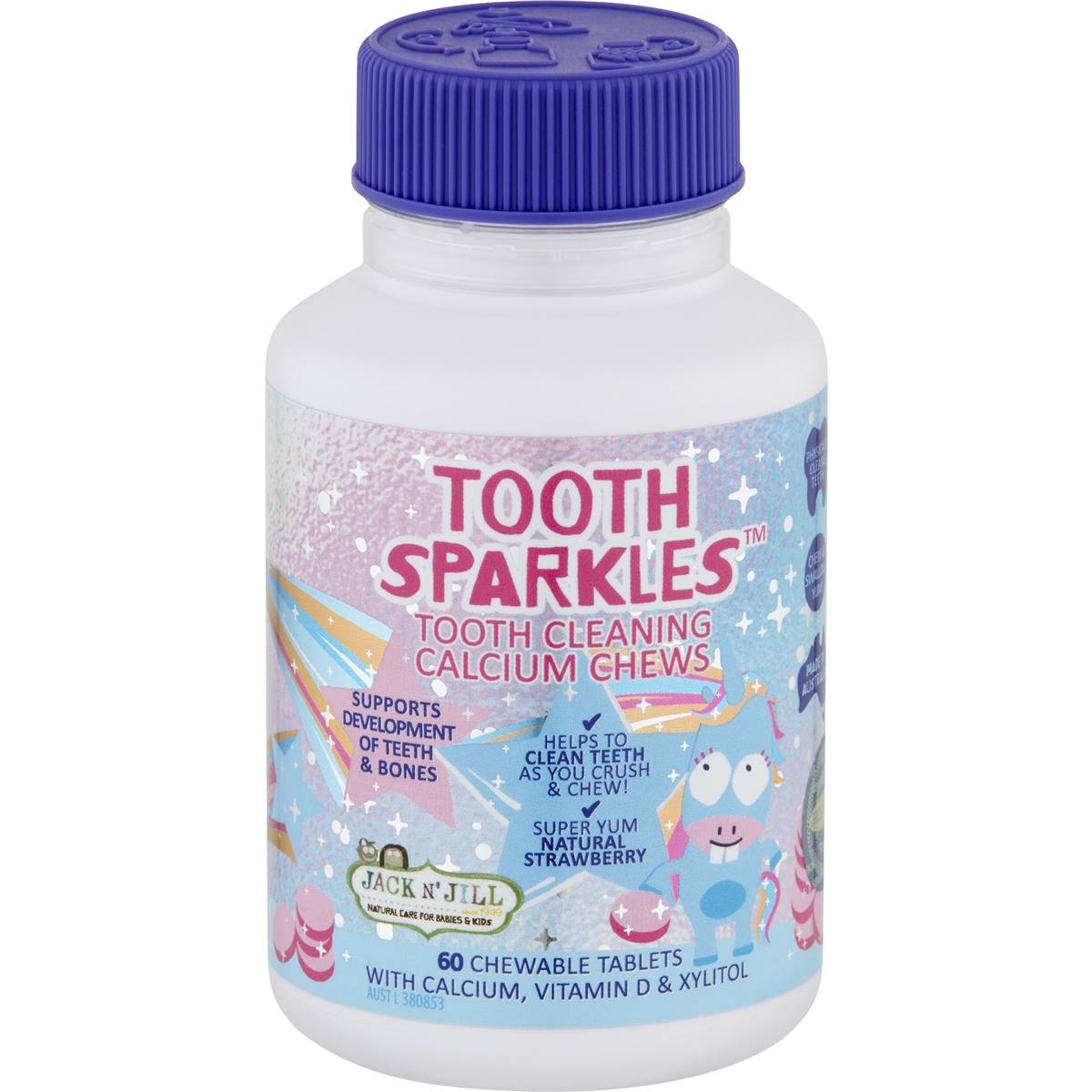 Jack N' Jill Tooth Sparkles Tooth Cleaning Calcium Chews 60tabs JACK N' JILL