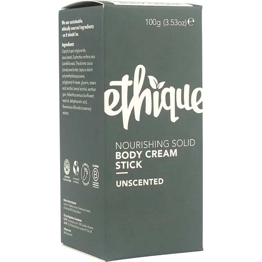 ETHIQUE Solid Body Cream Stick Unscented 100g ETHIQUE