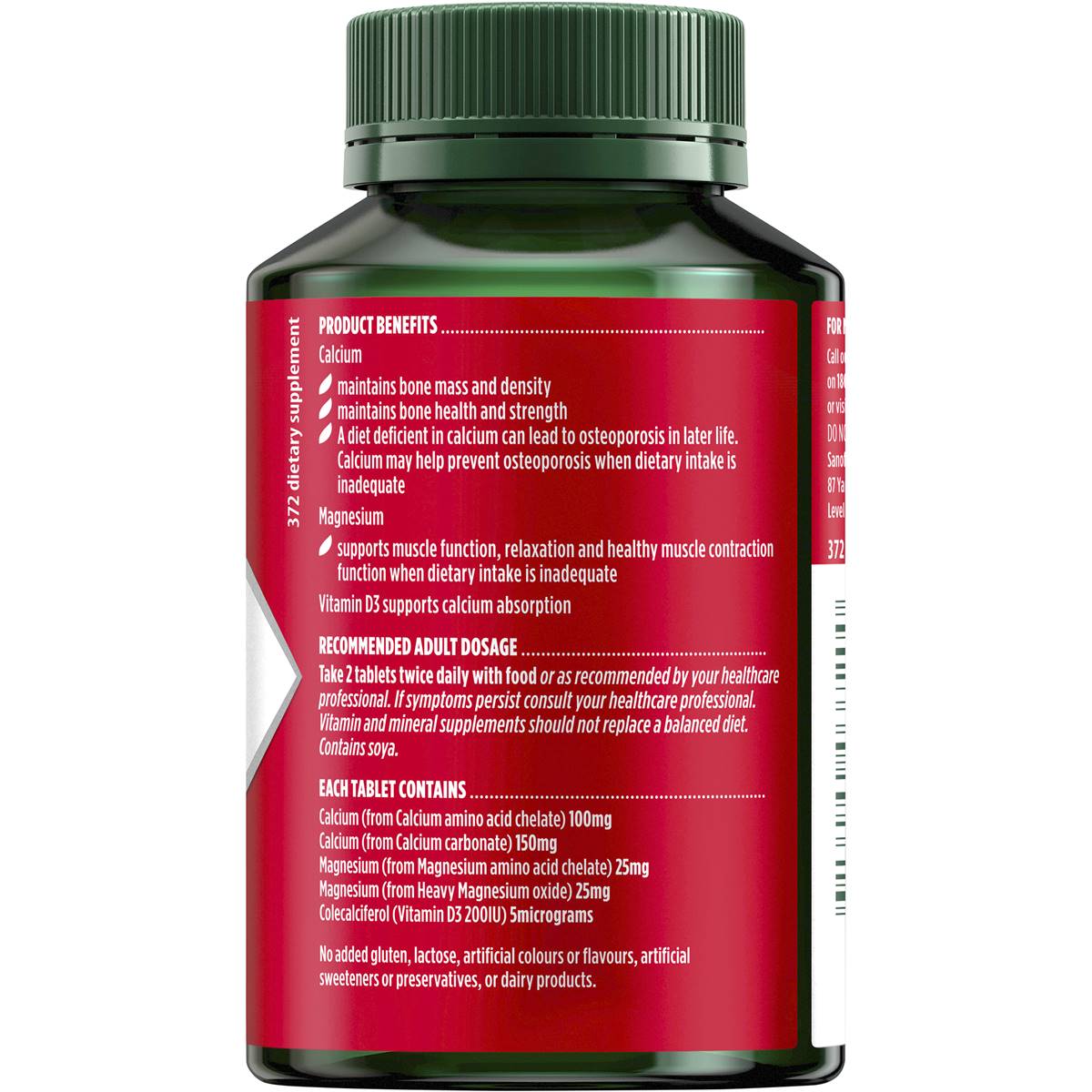 Nature's Own Calcium & Magnesium With Vitamin D3 120 Tablets - Cutprice Online