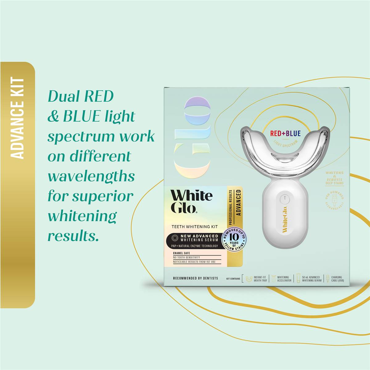White Glo Advanced Whitening Red & Blue Light Kit - Cutprice Online