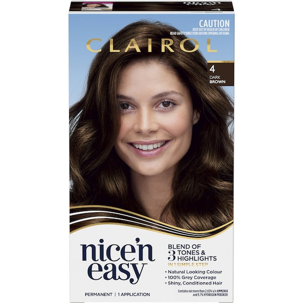 Clairol Nice N Easy 4 Natural Dark Brown Permanent Hair Colour - Cutprice Online