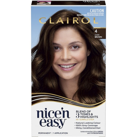 Clairol Nice N Easy 4 Natural Dark Brown Permanent Hair Colour - Cutprice Online