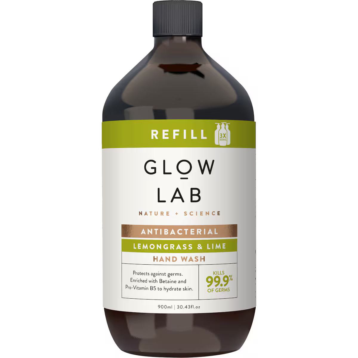 Glow Lab Lemongrass & Lime Refill Anti-Bacterial Hand Wash 900ml