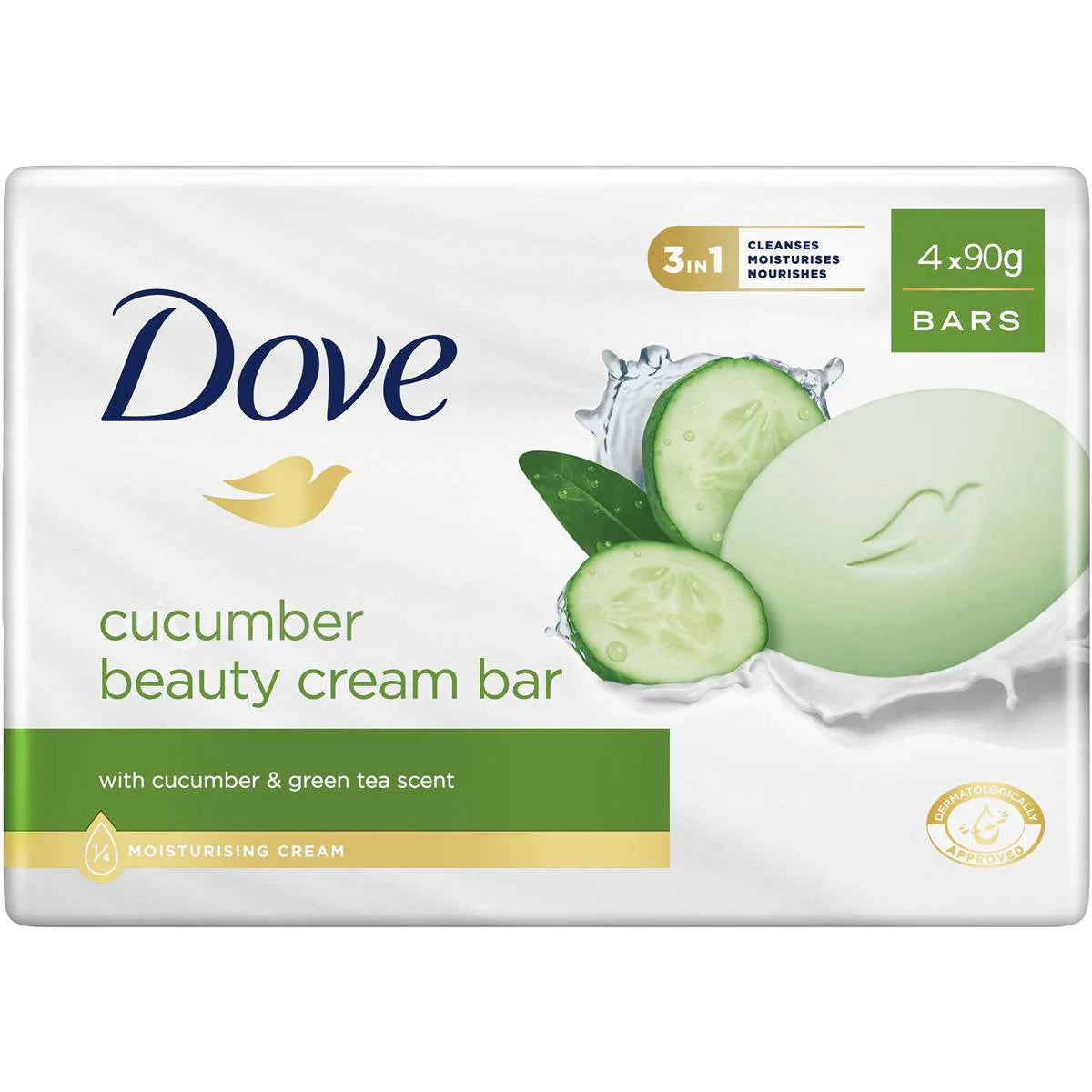 Dove Cucumber Beauty Cream Bar 90G 4 Pack - Cutprice Online