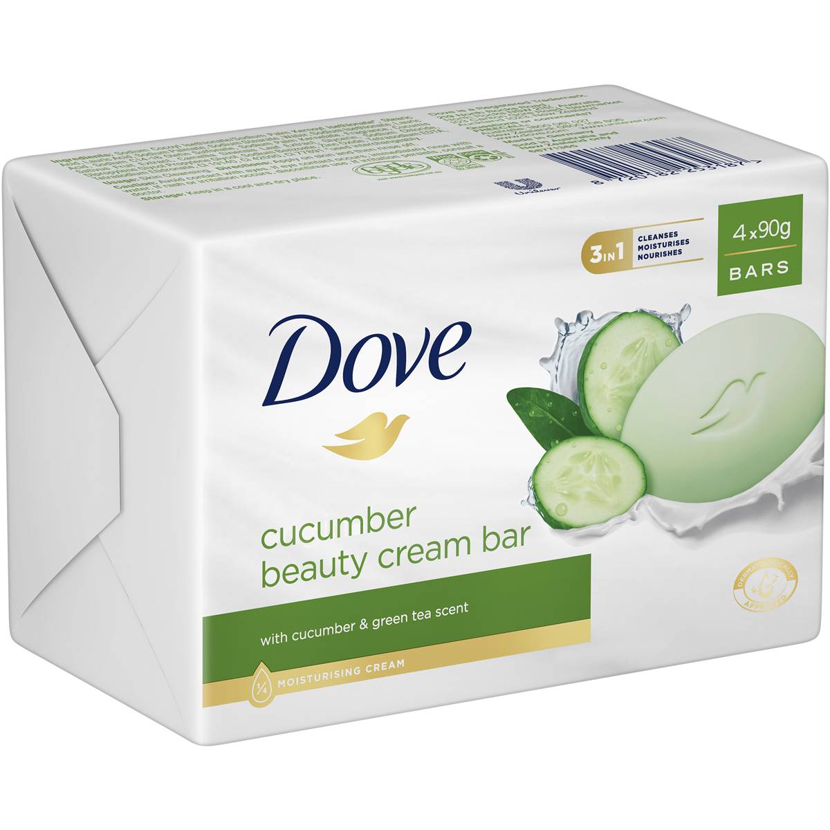 Dove Cucumber Beauty Cream Bar 90G 4 Pack - Cutprice Online