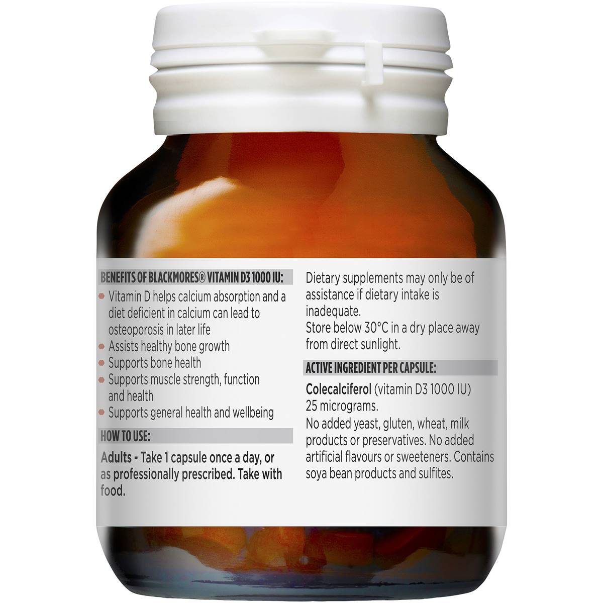 Blackmores Vitamin D3 1000IU 60 Capsules - Cutprice Online