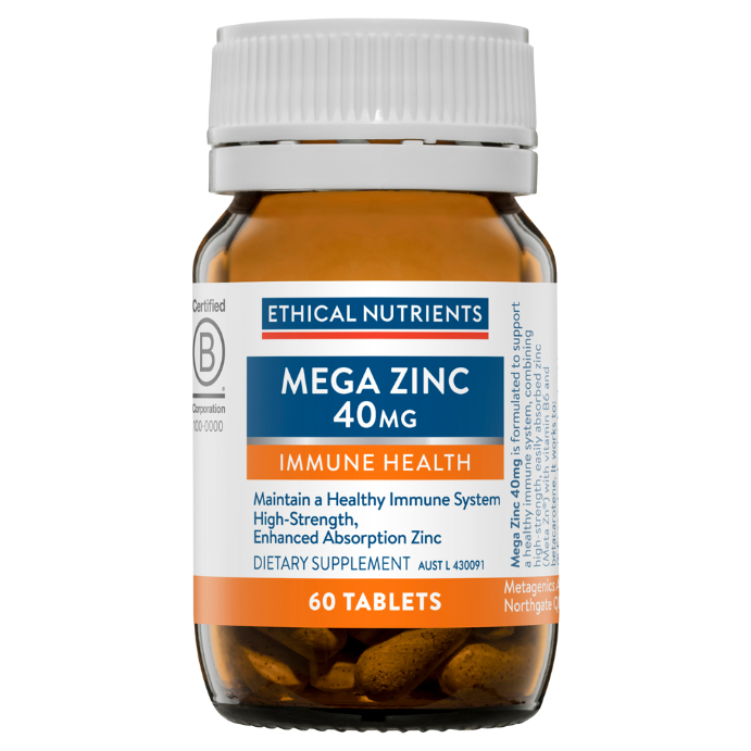Ethical Nutrients Mega Zinc 40mg 60 Tablets
