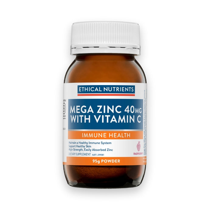 Ethical Nutrients Mega Zinc 40mg with Vitamin C 95g