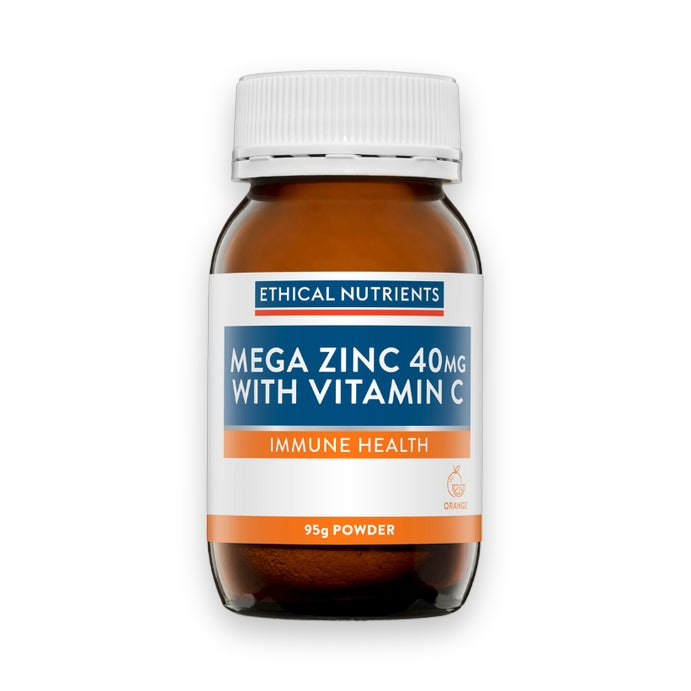 Ethical Nutrients Mega Zinc 40MG with Vitamin C Orange 95g